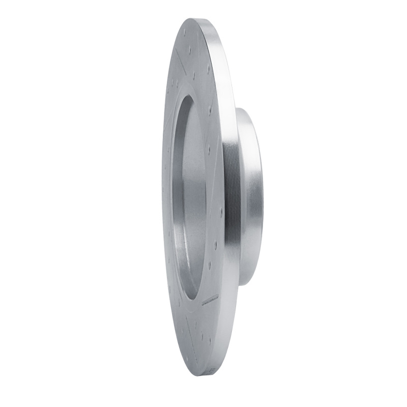 Audi Q3 Brake Rotor (1) - Rear Left - R1 Concepts - Drilled & Slotted - Silver - `16-`25